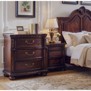 Sunvega Monte Carlo Dark Brown Nightstand with Dovetail Drawer Construction