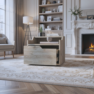 Sunvega Floating Nightstand with Dual-Tier Surface and Spacious Drawer for Bedroom