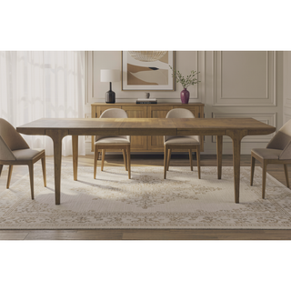 Sunvega Extendable Eucalyptus Veneer Dining Table with Transitional Styling