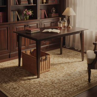 Sunvega 59-inch Cappuccino Rectangle Dining Table with Modern Clean Lines