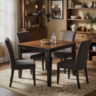 Sunvega Brown 6 Piece Dining Table Set with Contemporary Style in Earthen Dusk
