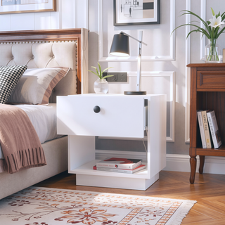 Sunvega Myrtle 2 Drawers Nightstand with Strong Metal Handles for Bedroom