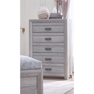 Sunvega Contemporary Nightstand End Table with Two Storage Drawers and Metal Hand Pull