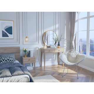 Sunvega Light Gray Armoire with Double Doors Two Drawers and Integrated Hanging Rod