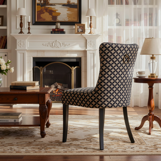 Sunvega High Back Velvet Dining Chairs with Tufted Upholstery and Nailhead Trim