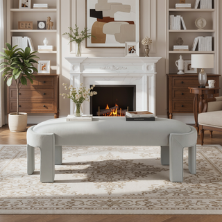 Sunvega Green Velvet Upholstered Bench with Foam Cushioned Seat and Durable Plywood Frame