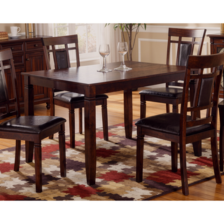 Sunvega Modern Contemporary Dining Set with Dark Espresso Finish and Eyelet Back Chairs
