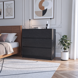 Sunvega White 3-Drawer Dresser with Metal Rails for Effortless Quiet Movement