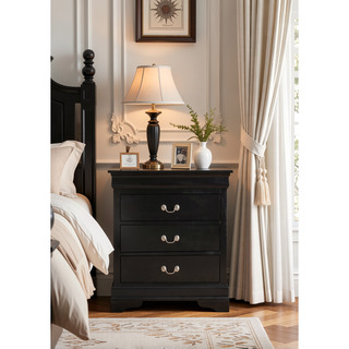 Sunvega Traditional Style Bedroom Chest with Carved Bases and Curved Mouldings