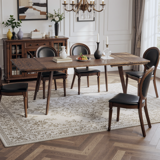 Sunvega Solid Red Oak Wood Bench with Tapered Legs for Dining and Entryway