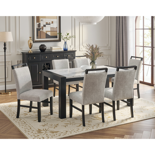 Sunvega Upholstered Dining Bench with Beige Gray Finish and Contemporary Style