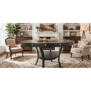Sunvega Contemporary Natural Wood Rectangular Dining Table with Storage Shelve