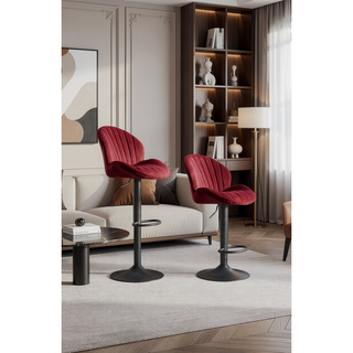 Sunvega Adjustable Bar Stools Set of 2 with Back and Footrest for Kitchen Pub
