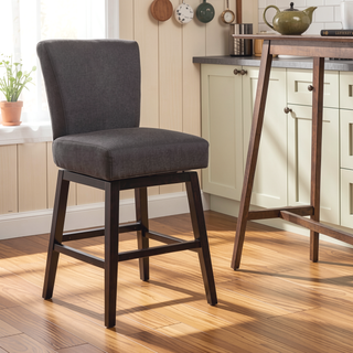 Sunvega Fabric Swivel Counter Stool with Sturdy Birch Legs for Entertaining Areas
