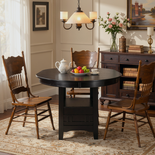 Sunvega Antique White and Rosy Brown Finish Counter Height Dining Table with Extension Leaf