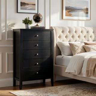 Sunvega Fully Assembled 6 Drawer Dresser with French Dovetail Wood Veneer Finish