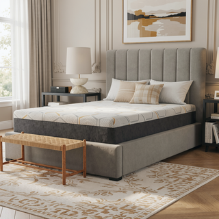Sunvega 12" Copper Gel Cooling Memory Foam Mattress with Edge Support and Air Grid Base