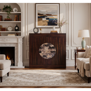 Sunvega Farmhouse Style Espresso Brown Faux Leather Upholstered Bench with Footrest