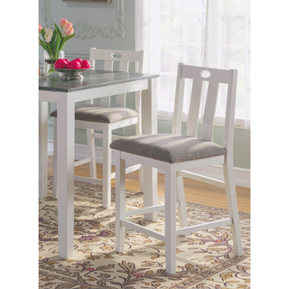 Sunvega Transitional White Gray Two-tone 5pc Counter Height Dining Set