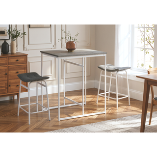 Sunvega Modern 32 Inch Rectangular Counter Height Dining Table with Grey Laminate Top