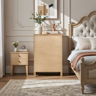 Sunvega Chic White 6-Drawer Bedroom Chest with Jewelry Drawer and Felt Lining