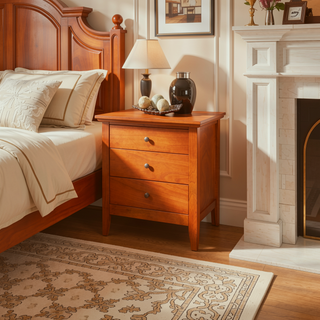 Sunvega Charming Oak Nightstand with Drawer for Essentials and Ample Tabletop Space