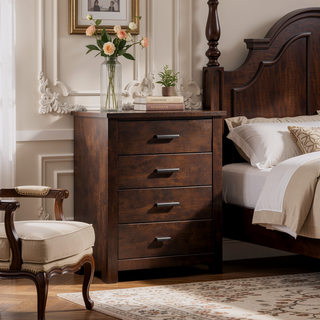 Sunvega Mahogany Finish Chest with Five Spacious Drawers and Safety Lock