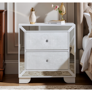 Sunvega Silver Champagne Nightstand with Sleek Modern Design and Durable Materials