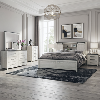 Sunvega Dark Top Finish Nightstand with Spacious Drawers and Block Style Feet