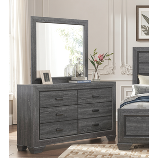 Sunvega Natural Finish Contemporary Nightstand with Two Dovetail Drawers and Flat Black Cup Pulls