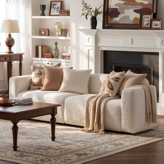 Sunvega Ivory Velvet Upholstered Accent Bench with Foam-Padded Seat and Leveling Legs