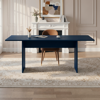 Sunvega Modern Rustic Style Dining Table with Wood-Grain Details for 6