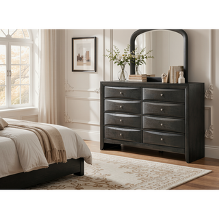 Sunvega Contemporary 2 Drawer Nightstand End Table with Jewelry Tray in Brown Finish