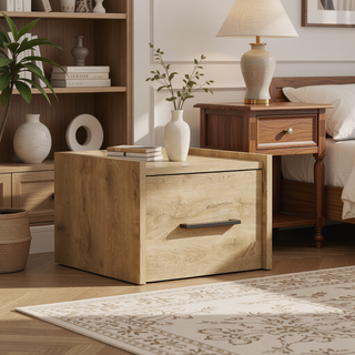 Sunvega Wall Mounted Nightstand with Drawer for Bedroom or Living Room