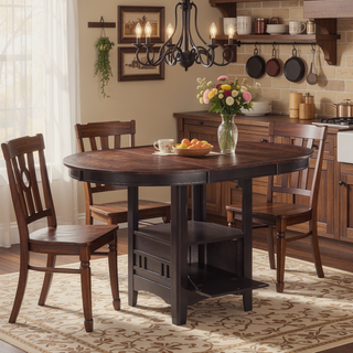 Sunvega Espresso Extension Counter Dining Table with Rich Brown Finish and Modern Aesthetic