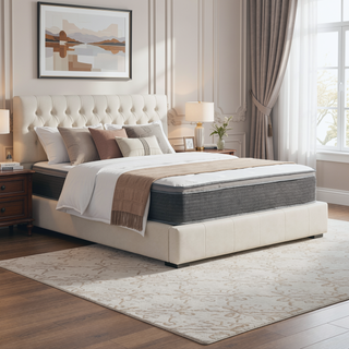 Sunvega 12 in. Queen Plush Gel Memory Foam Hybrid Mattress with Euro Top and Pocket Coils