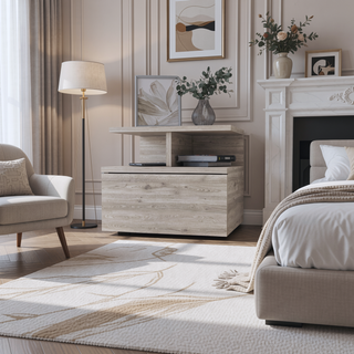 Sunvega Floating Nightstand with 2-Tier Shelf and Spacious Drawer for Easy Storage