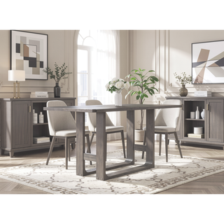 Sunvega 72-Inch Dark Gray Acacia Wood Counter Table with Burnished Aged Finish