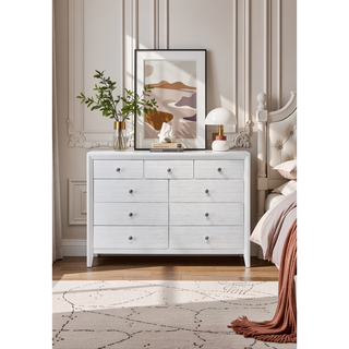 Sunvega Contemporary Modern Look Nightstand End Table with Two Storage Drawers