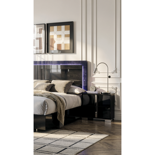 Sunvega Contemporary White Nightstand with Chrome Legs and Handles for Bedroom