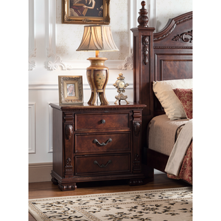 Sunvega Cherry Wood Night Stand with Two Smooth Ball Bearing Drawers