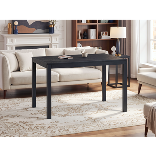 Sunvega Briar Black Finish Rectangular Dining Table with Fixed Wood Top