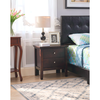 Sunvega Espresso Nightstand with Storage Drawers for Bedroom Décor