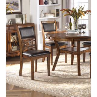 Sunvega Walnut Finish Round Rubberwood Dining Table with Storage Shelve