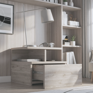 Sunvega Blue Floating Nightstand With Drawer And Shelves For Storage And Decor