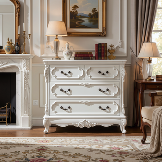 Sunvega White Finish Two Drawers Wood Nightstand for Youth Bedroom