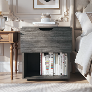 Sunvega 50x40x60 cm Nightstand End Table with Spacious Sliding Drawer
