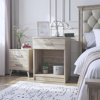 Sunvega Pictor Nightstand with One Drawer and Lower Shelf Superior Top