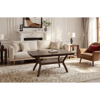 Sunvega Contemporary Espresso Finish Solid Wood Counter Height Dining Table with Shelve