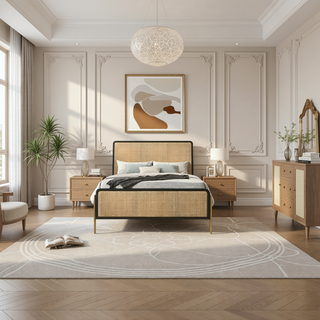 Sunvega Black Wood Grain 5-Drawer Chest with Gold Legs for Bedroom